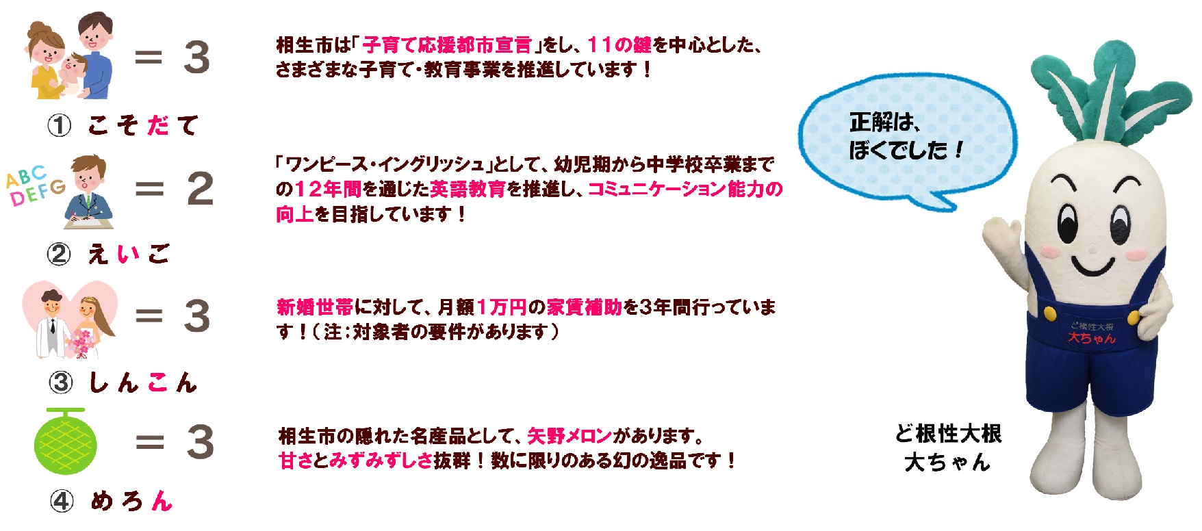 相生市に関するクイズのこたえ