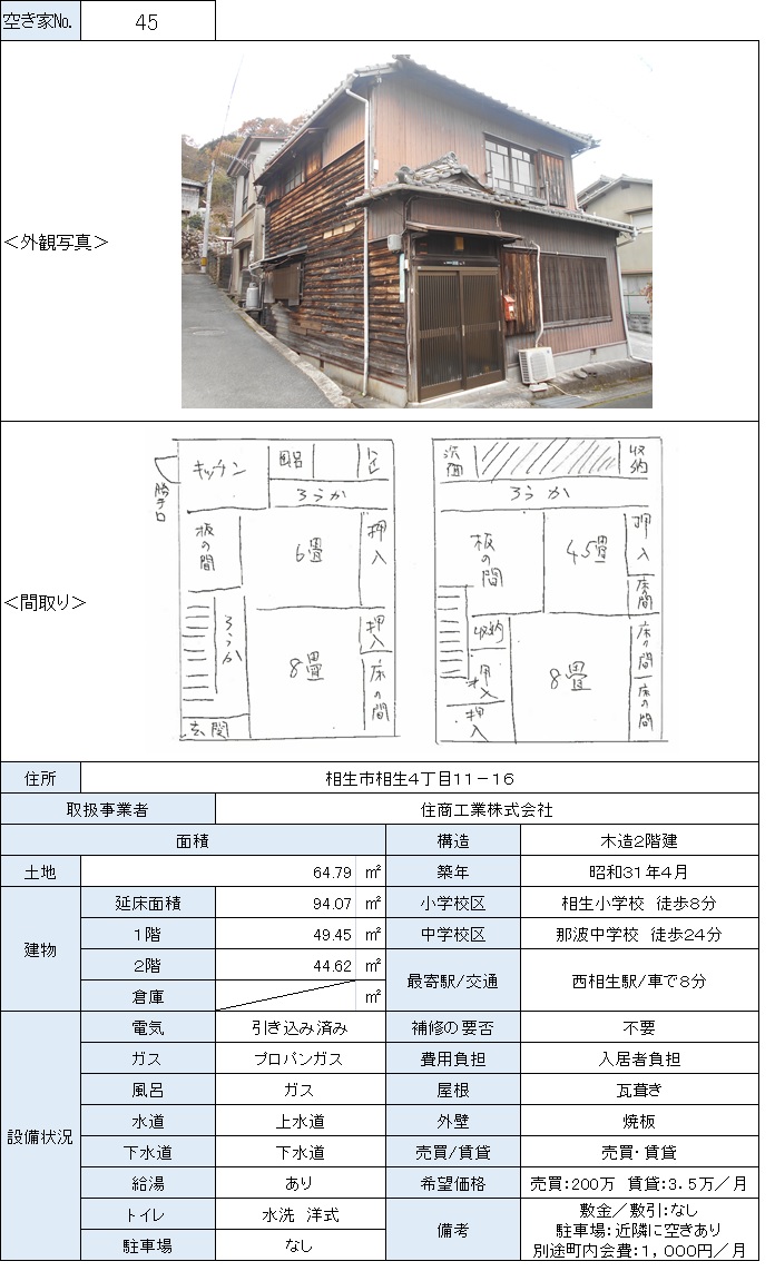 空き家物件情報（４５）の画像