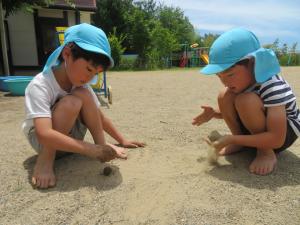 園児が泥遊びをしている様子の写真13