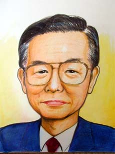 市長似顔絵のイラスト