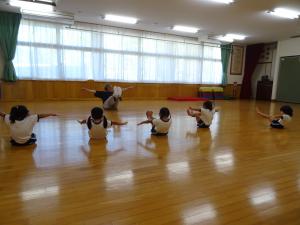 ストレッチをしているところ