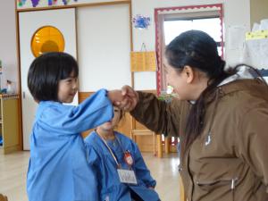 英語講師の方とレッスンしているところ