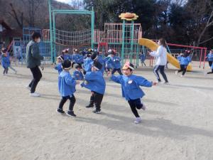 節分鬼ごっこをしているところ