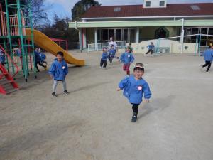 節分鬼ごっこをしているところ